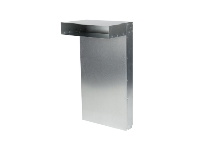 Toon details van Haakse kast wandrooster 305 x 57 mm, L=500 mm Afbeeldingen van Haakse kast wandrooster 305 x 57 mm, L=500 mm