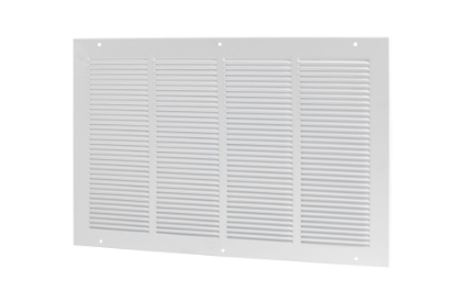 Toon details van Horizontaal wandretourrooster 305 x 152 mm (RAL 9003) Afbeeldingen van Horizontaal wandretourrooster 305 x 152 mm (RAL 9003)