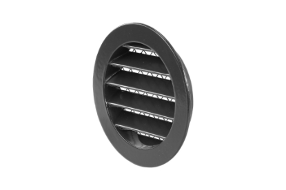 Toon details van Muurrooster aluminium D100 mm, gemoffeld in kleur: RAL 9005 (zwart) Afbeeldingen van Muurrooster aluminium D100 mm, gemoffeld in kleur: RAL 9005 (zwart)