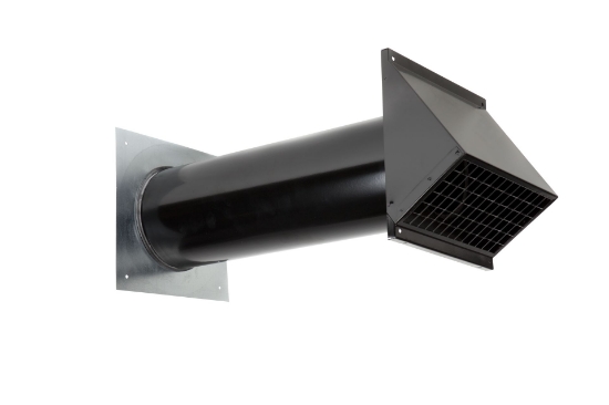 Picture of Ventilatiedoorvoer (gevel) D160 geïsoleerd, L=495 mm, RAL 9005 (zwart)